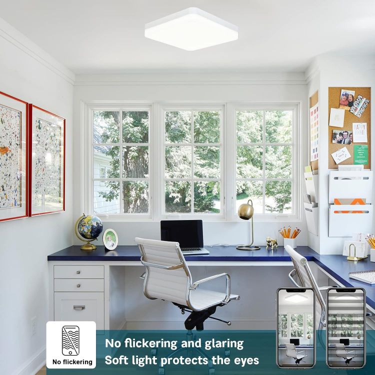 Picture of LED Ceiling Light, 36W 4000K Neutral White Kitchen Lights Ceiling, 4500LM Square Ceiling Lights for Bedroom, Hallway, Office, Utility Room, Toilet, Porch, Corridor, Balcony [Energy Class F]