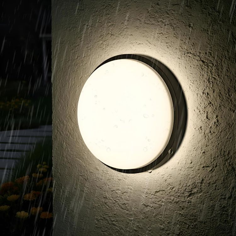 Picture of 14W Led Bulkhead Lights Outdoor, Ip54 Led Round Bathroom Light,1400LM,4000K Black Sauna Wall Light,Waterproof Outside Lights Mains Powered for Porch,Kitchen, Bedroom,Living Room