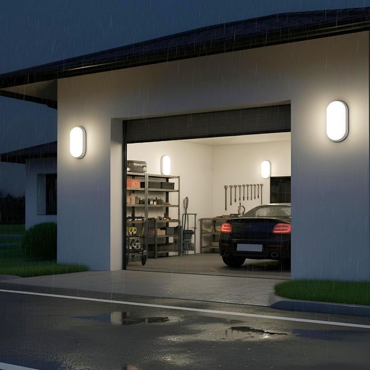 Picture of 14W Bulkhead Lights Outdoor, Ip54 Led Round Bathroom Light,1400LM,4000K Natural White Wall Outside Light,Waterproof Outside Lights Mains Powered for Porch,Kitchen, Bedroom,Living Room (2 Pack)