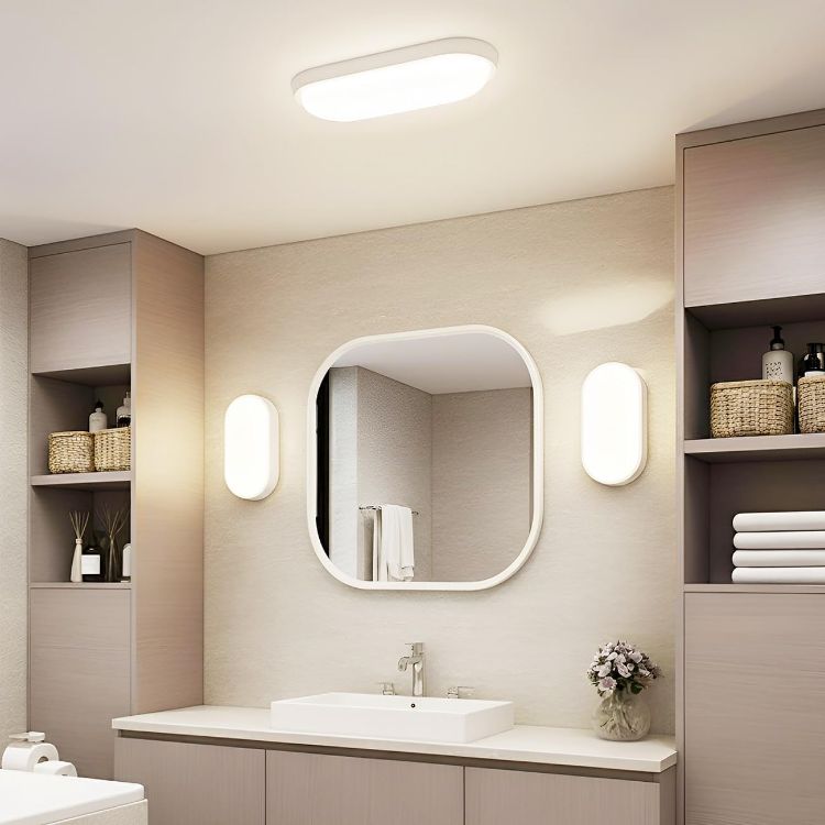 Picture of 14W Bulkhead Lights Outdoor, Ip54 Led Round Bathroom Light,1400LM,4000K Natural White Wall Outside Light,Waterproof Outside Lights Mains Powered for Porch,Kitchen, Bedroom,Living Room (2 Pack)