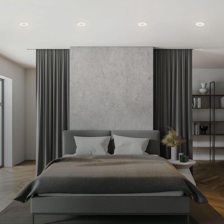 Picture of Set of 4 Recessed Ceiling Lights, Dimmable, Ultra-Flat LED Recessed Lights, Bathroom Recessed Spotlight, IP44, Matt White 90 x 25 mm (DxH)
