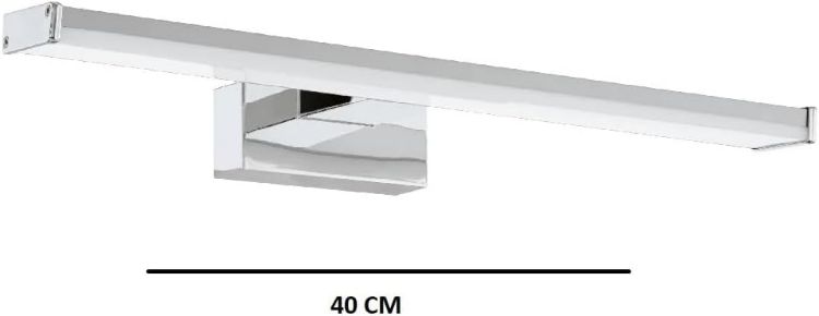 Picture of Britalia LED Chrome & Silver Bathroom Modern Picture & Mirror Wall Light | 40cm Wide | 900 Lumens | 4000k Neutral Cool White | IP44 Rated | Suitable for Outdoor Use | 25000 Hours Use 