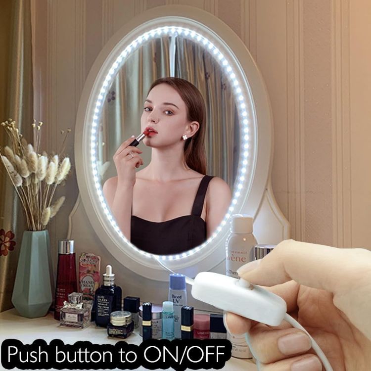 Picture of LED Vanity Mirror Lights for Makeup Dressing Table Vanity Set, Zigzag 4m Flexible LED Strip Light, Non-Dimmable (Mirror Not Include) 