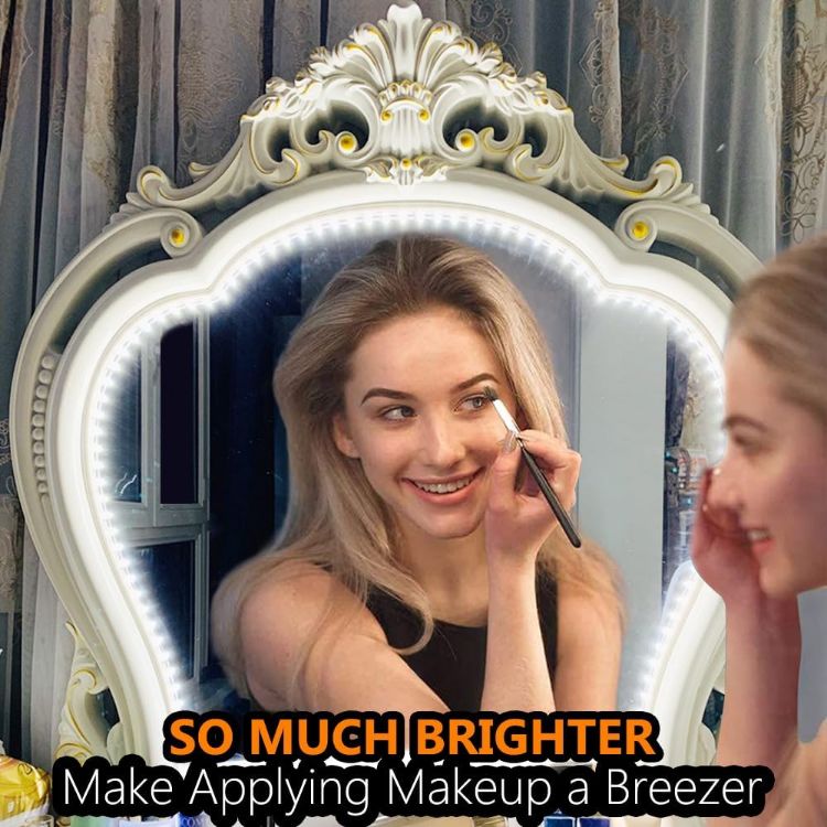 Picture of LED Vanity Mirror Lights for Makeup Dressing Table Vanity Set, Zigzag 4m Flexible LED Strip Light, Non-Dimmable (Mirror Not Include) 