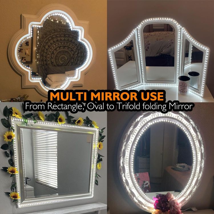 Picture of LED Vanity Mirror Lights for Makeup Dressing Table Vanity Set, Zigzag 4m Flexible LED Strip Light, Non-Dimmable (Mirror Not Include) 