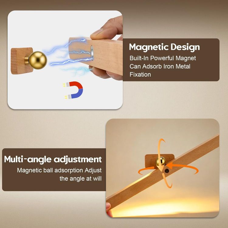 Picture of 2 PCS Vanity Light Stick On Mirror Fixtures, 3-Level Dimmable Touch Control LED Rechargeable Bathroom Lights, Makeup Mirror Lights for Bathroom Living Room Bedroom