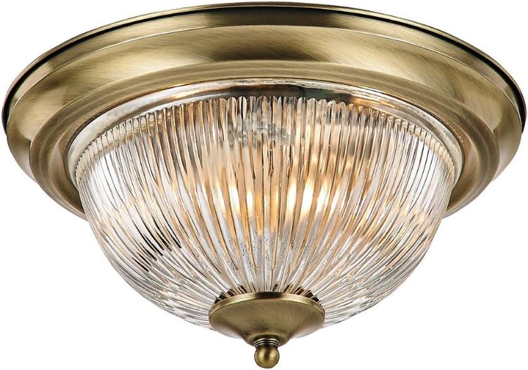 Picture of Traditional Antique Brass IP44 Bathroom Ceiling Light Fitting [Energy Class C]