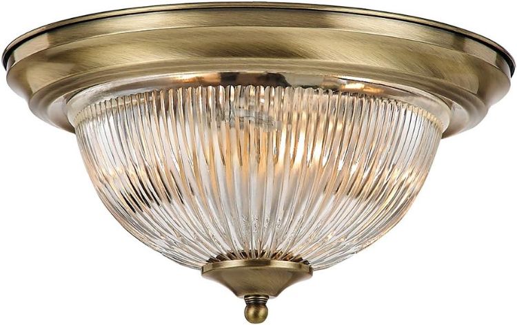 Picture of Traditional Antique Brass IP44 Bathroom Ceiling Light Fitting [Energy Class C]