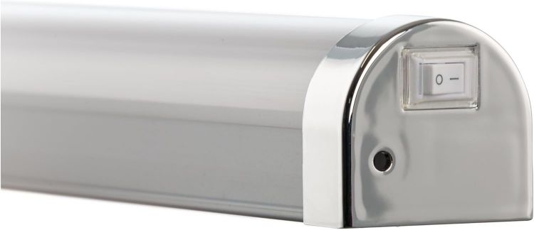 Picture of Eglo LED Bathroom wall Light Tragacete 1, Vanity Mirror lamp with Switch | over cabinet lighting made of plastic and metal in silver, white and chrome, neutral white, IP44, 18 inches