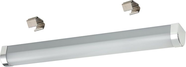 Picture of Eglo LED Bathroom wall Light Tragacete 1, Vanity Mirror lamp with Switch | over cabinet lighting made of plastic and metal in silver, white and chrome, neutral white, IP44, 18 inches