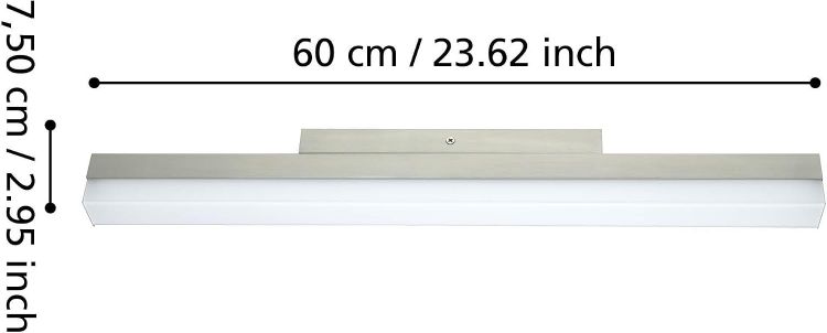 Picture of Eglo LED wall Light Torreta, Mirror Lamp | Bathroom wall light made of Metal and Glass, Bathroom Lamp in Matte Nickel, White, LED Damp Room Light neutral white, IP44, L