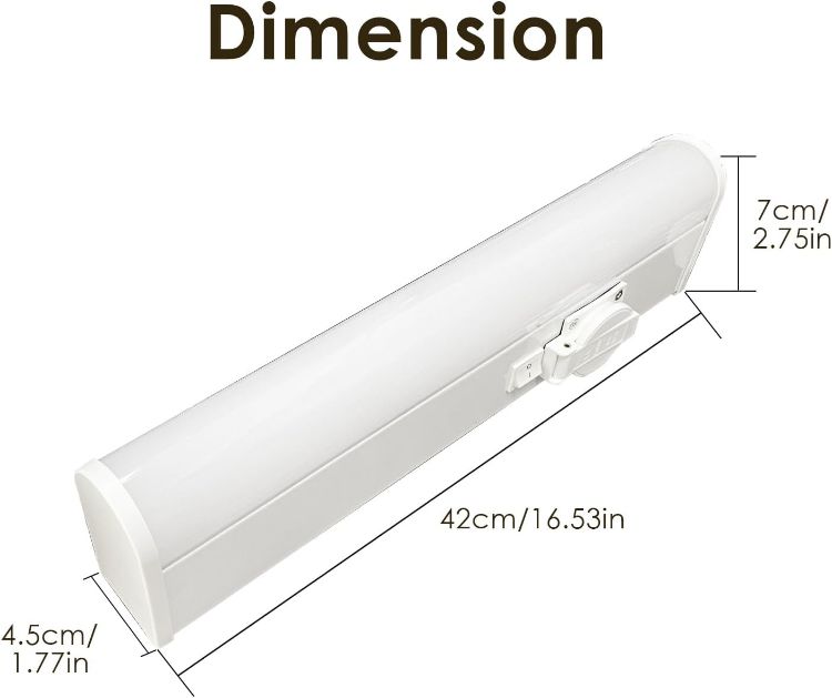 Picture of IMVSINCERE Shaver Light LED Wall Mounted Luminaire Wall Makeup for Bathroom Waterproof IP44 41CM 6W 4500K Natural White Mirror Front 600LM Bathroom with Shaver Socket and Switch 