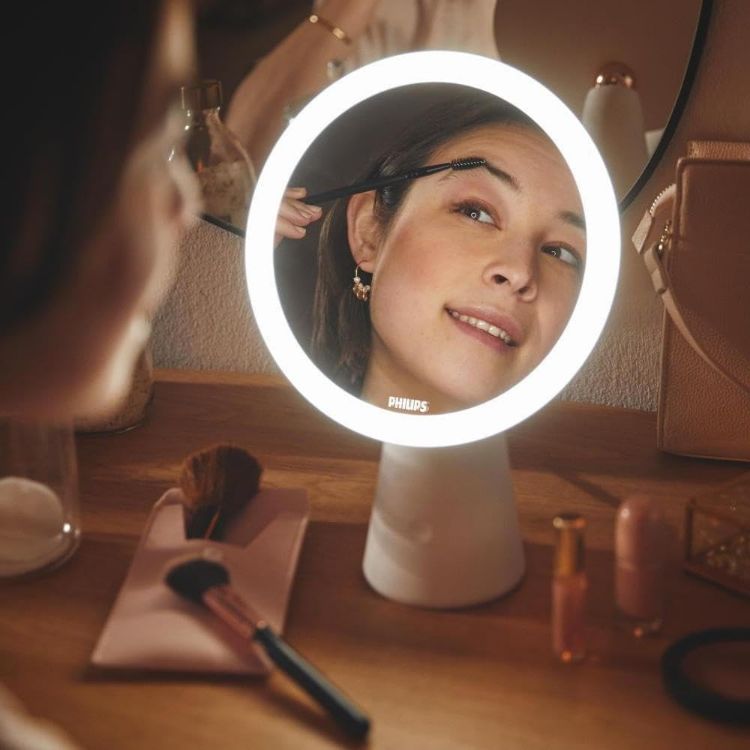 Picture of PHILIPS LED Mirror Desk Lamp [Cool to Warm White 3000-5000K - White] 4.5W Charge with USB. for Make Up and Beauty Lighting