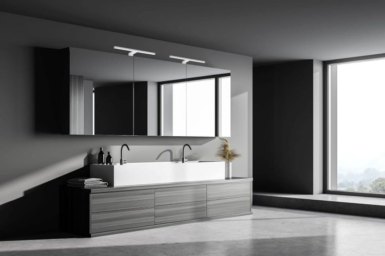 Picture of SEBSON® LED Bathroom Mirror Light with Switch 40cm - IP44 Neutral White 4000K 8W 800lm - Mirror Cabinet Lighting - LED Makeup Light - 400x133x38mm [Energy Class F]