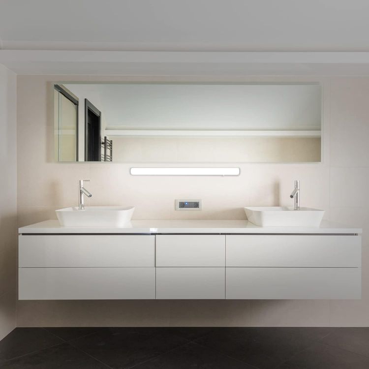 Picture of LED Bathroom Wall Lamp Above Mirror Light 8W, White Under Kitchen Cabinet Lights 513MM, with Replaceable S14S 700Lm LED Tube Light Bulb, Make-up Mirror Light Neutral White Lighting 4000K Not Dimmable