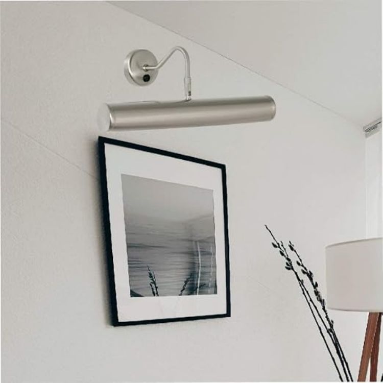 Picture of Britalia Antique Chrome Vintage Retro Picture & Mirror Light | Adjustable Head | 390mm Width | Rocker Switch Operation | 2 x SES E14 Lamps Required (Not Included)