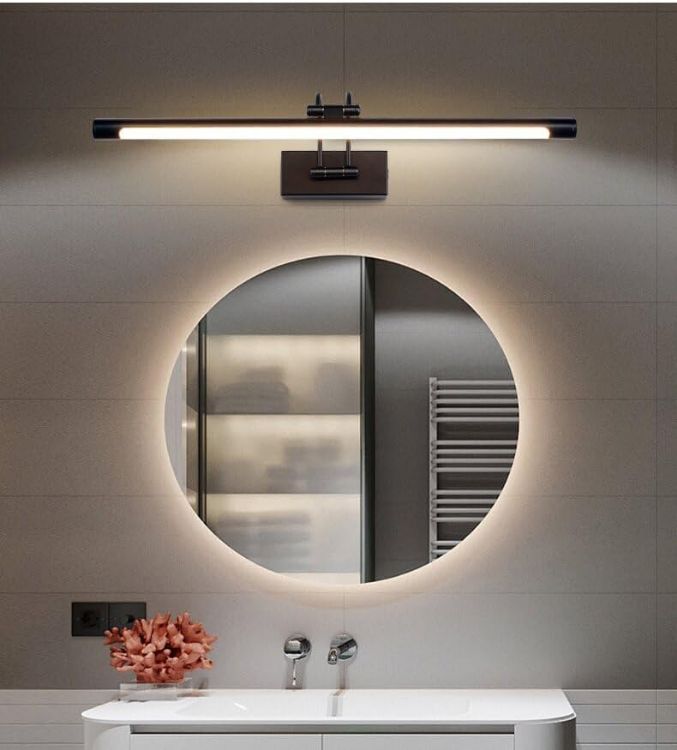 Picture of MantoLite LED Bathroom Over Mirror Light 3CCT 60CM Long Vanity Wall Light Dimmable Black Cabinet Picture Lights for Wall Ajustable Black Indoor Lighting Wall Sconce Hotel Bedside 15W Reading Lamps