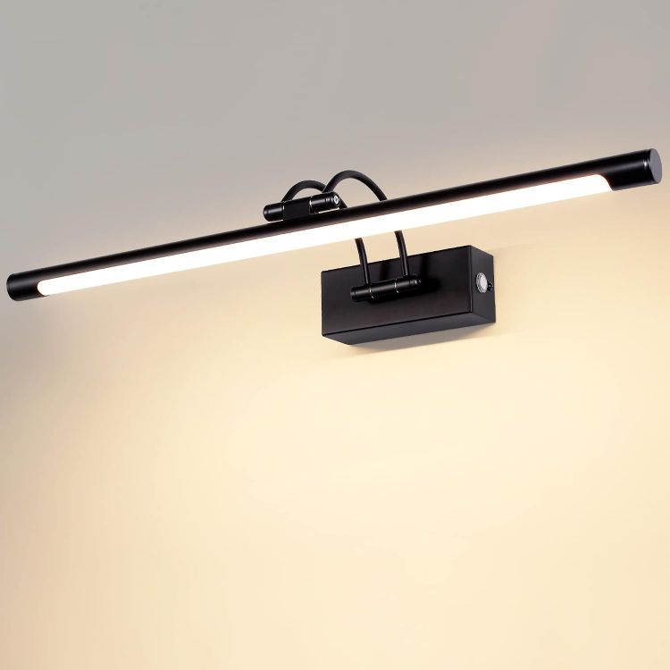 Picture of MantoLite LED Bathroom Over Mirror Light 3CCT 60CM Long Vanity Wall Light Dimmable Black Cabinet Picture Lights for Wall Ajustable Black Indoor Lighting Wall Sconce Hotel Bedside 15W Reading Lamps