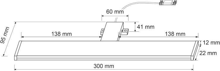 Picture of SEBSON LED Bathroom Mirror Light 30cm 5W 400lm Neutral White 4000K | Mirror Lighting Cabinet Mounted + Clip On, Bathroom Lamp IP44 - 300x95x41mm