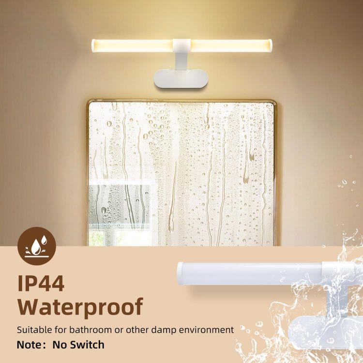 Picture of Aigostar 8W Bathroom Vanity Lighting Fixtures 950LM 60CM 4000K | IP44 Waterproof Bathroom Mirror Wall Light, Cabinet Picture Wall Light for Bedroom, LED Makeup Shaver Lamp