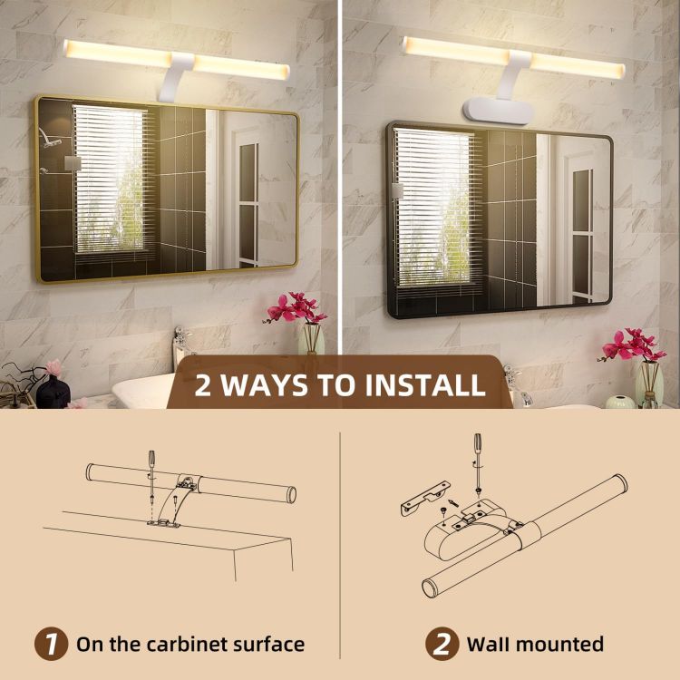 Picture of Aigostar 8W Bathroom Vanity Lighting Fixtures 950LM 60CM 4000K | IP44 Waterproof Bathroom Mirror Wall Light, Cabinet Picture Wall Light for Bedroom, LED Makeup Shaver Lamp