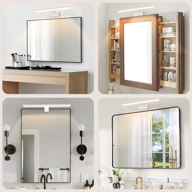Picture of Aigostar 8W Bathroom Mirror Wall Light 40CM 4000K IP44 Waterproof | Bathroom Vanity Lighting Fixtures 560LM, Cabinet Picture Wall Light for Bedroom, LED Makeup Shaver Lamp, White