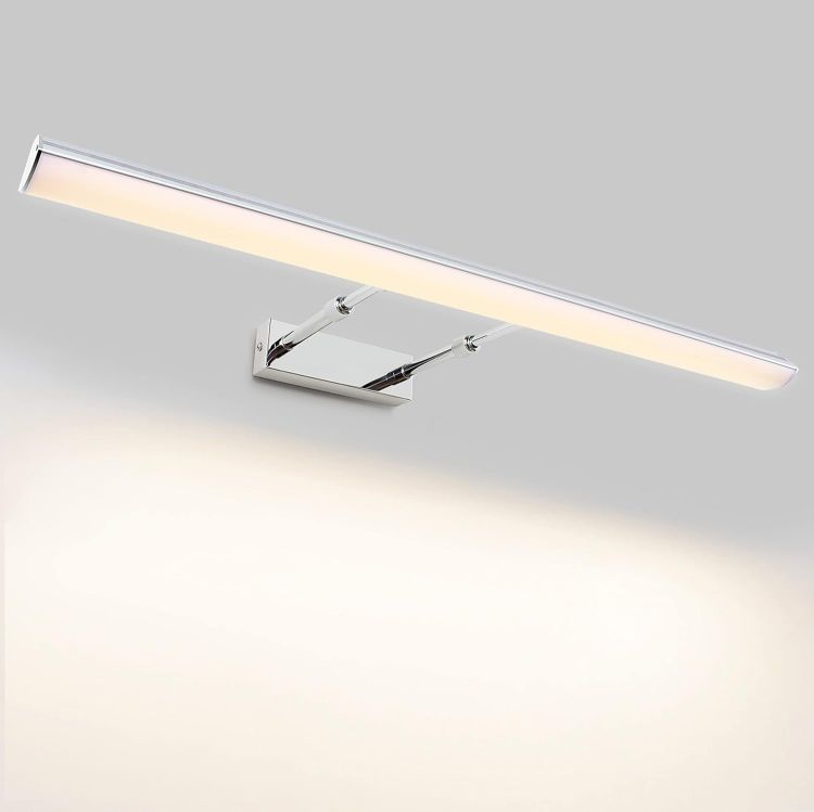 Picture of MantoLite 60CM LED Bathroom Mirror Lights Adjustable Angle 180°12W Picture Lights IP44 Bath Wall Lights Chrome Vanity Light for Bedroom Living Room 3000K Shaving Light 