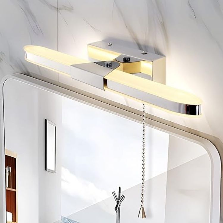 Picture of MantoLite 60CM LED Bathroom Mirror Lights Adjustable Angle 180°12W Picture Lights IP44 Bath Wall Lights Chrome Vanity Light for Bedroom Living Room 3000K Shaving Light 