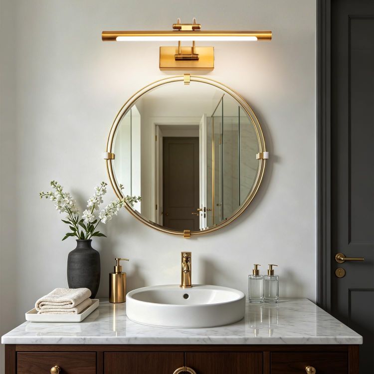 Picture of Black 8W Picture Lights for Wall Bathroom Mirror Light Bathroom Wall Light with Pull Cord 3000K IP44 for Living Room Bathroom Hotel Restaurant
