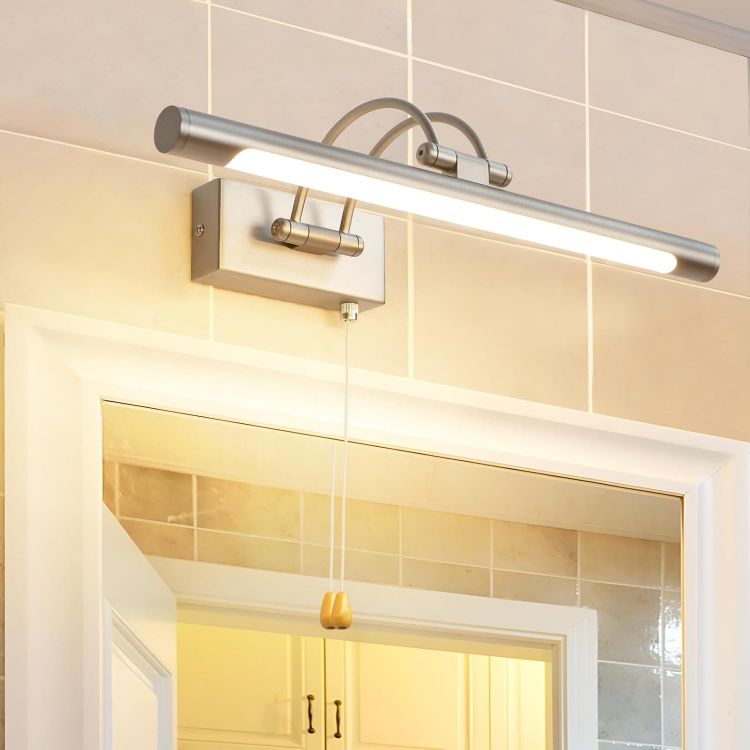 Picture of Black 8W Picture Lights for Wall Bathroom Mirror Light Bathroom Wall Light with Pull Cord 3000K IP44 for Living Room Bathroom Hotel Restaurant