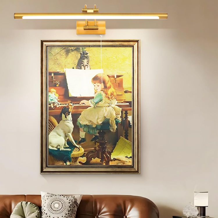 Picture of 60cm LED Picture Light with Pull Cord Bathroom Mirror Light with Switch for Living Room Adjustable Arm Bedside Reading Lamp Fixtures for Hotel 1320Lm 3000K IP44