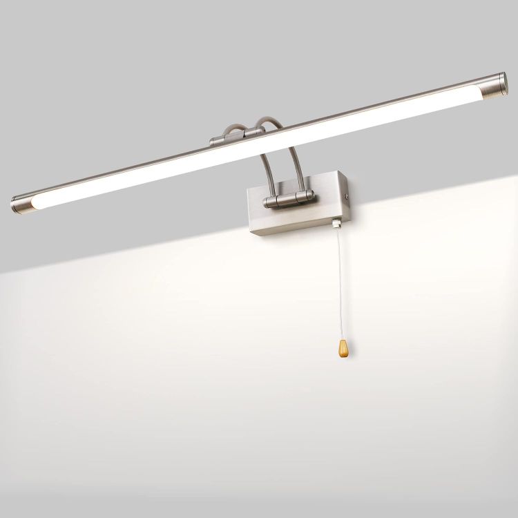 Picture of 60cm LED Picture Light with Pull Cord Bathroom Mirror Light with Switch for Living Room Adjustable Arm Bedside Reading Lamp Fixtures for Hotel 1320Lm 3000K IP44