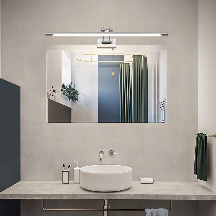 Picture of 60cm LED Picture Light with Pull Cord Bathroom Mirror Light with Switch for Living Room Adjustable Arm Bedside Reading Lamp Fixtures for Hotel 1320Lm 3000K IP44