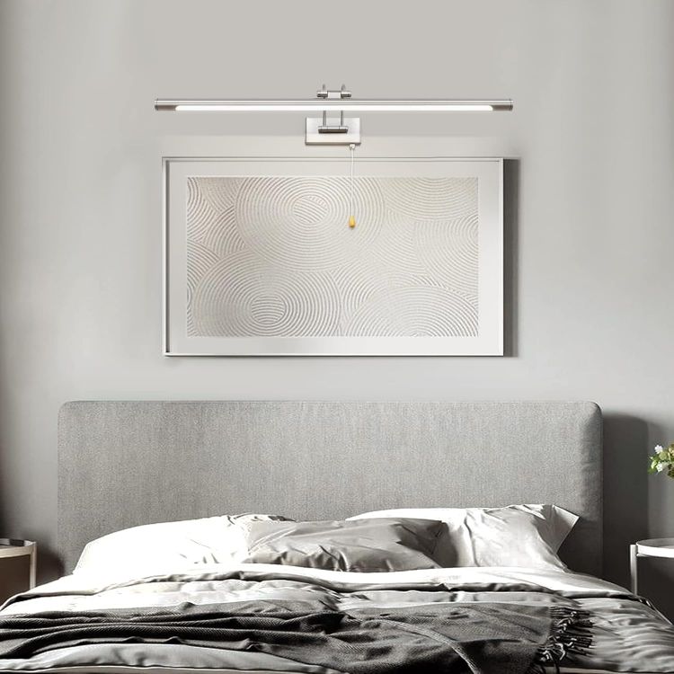 Picture of 60cm LED Picture Light with Pull Cord Bathroom Mirror Light with Switch for Living Room Adjustable Arm Bedside Reading Lamp Fixtures for Hotel 1320Lm 3000K IP44