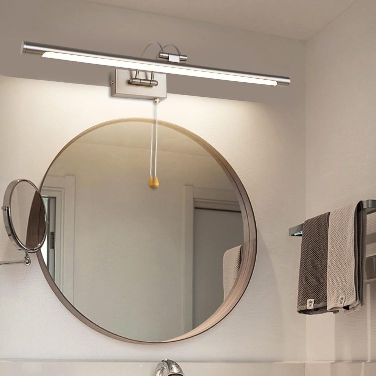 Picture of 60cm LED Picture Light with Pull Cord Bathroom Mirror Light with Switch for Living Room Adjustable Arm Bedside Reading Lamp Fixtures for Hotel 1320Lm 3000K IP44
