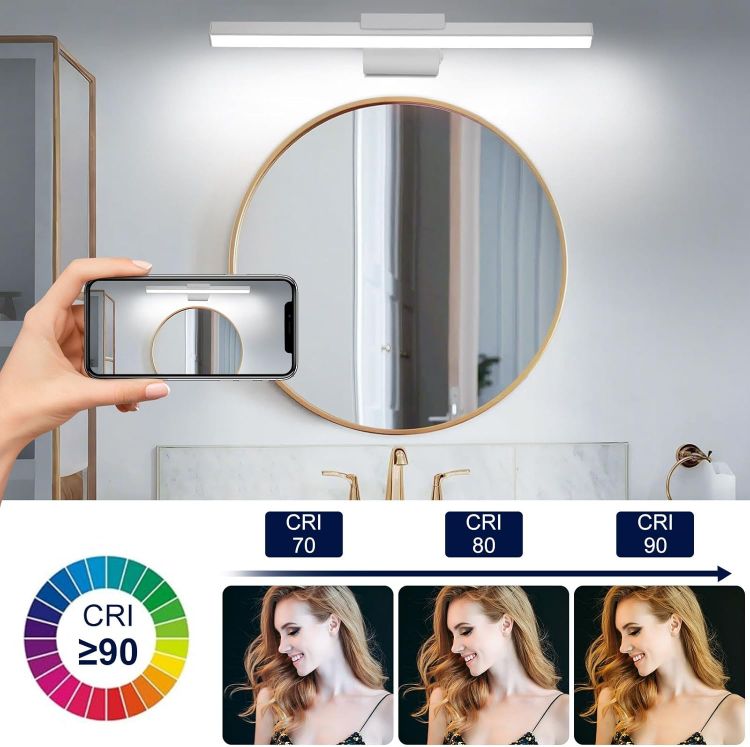 Picture of ENCOFT 40cm Bathroom Mirror Light with Switch IP44 Rated 3 Colour Temperature Picture Wall Light 8W Over Mirror Bathroom Lights for Vanity Bedroom Living Room 