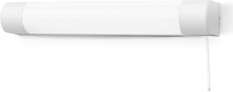 Picture of IMVSINCERE LED Wall Lights 6W Mirror Light with Shaver Socket,4000k Bathroom Mirror Lighting Pull Cord Switch,IP44 43CM 500LM Shaver Lights for Hotel Toilet Shower Room (1, Non USB Port)