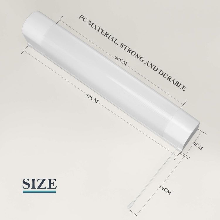 Picture of IMVSINCERE LED Wall Lights 6W Mirror Light with Shaver Socket,4000k Bathroom Mirror Lighting Pull Cord Switch,IP44 43CM 500LM Shaver Lights for Hotel Toilet Shower Room (1, Non USB Port)