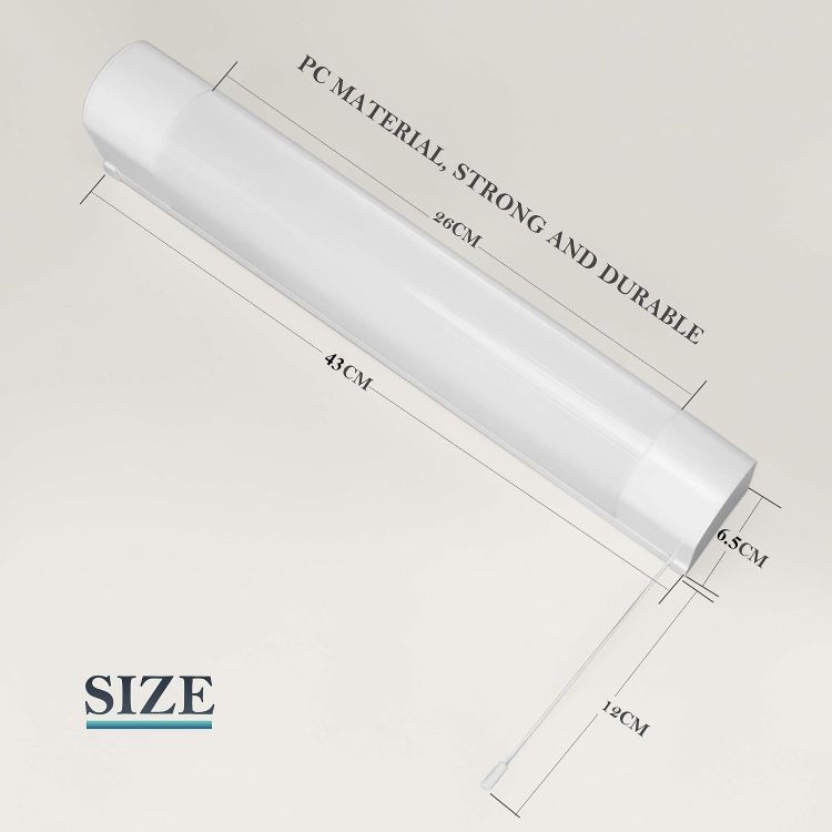 Picture of IMVSINCERE LED Wall Lights 6W Mirror Light with Shaver Socket,4000k Bathroom Mirror Lighting Pull Cord Switch,IP44 43CM 500LM Shaver Lights for Hotel Toilet Shower Room (1, Non USB Port)