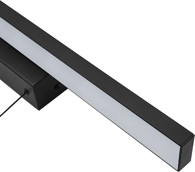 Picture of Long Life Lamp Company Black LED Mirror Light IP44 6500K Cool White Pull Cord Control ML25 [Energy Class G]
