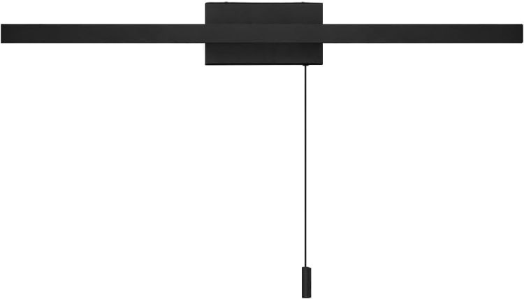 Picture of Long Life Lamp Company Black LED Mirror Light IP44 6500K Cool White Pull Cord Control ML25 [Energy Class G]