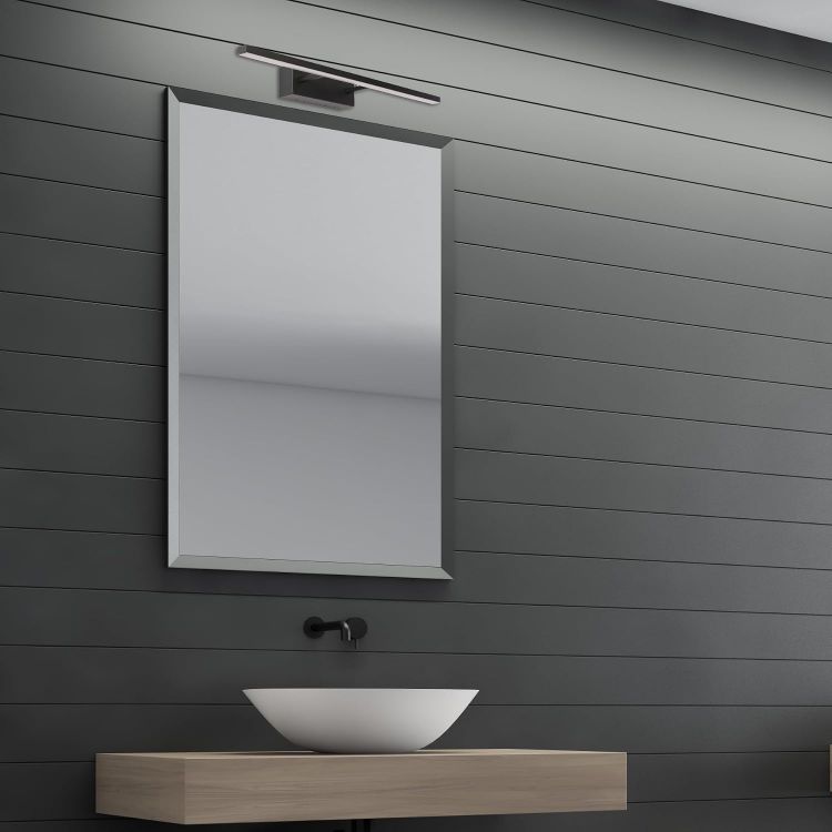 Picture of TEKLED Picture Lights for Wall | Modern Bathroom Vanity Mirror LED Light | 12W 4000K Cool White Energy Saving | IP44 Waterproof Over Mirror Lamp for Makeup & Picture Frames | Black [Energy Class G]