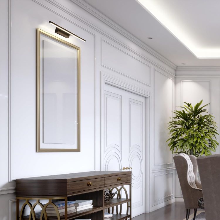 Picture of TEKLED Picture Lights for Wall | Modern Bathroom Vanity Mirror LED Light | 12W 4000K Cool White Energy Saving | IP44 Waterproof Over Mirror Lamp for Makeup & Picture Frames | Black [Energy Class G]