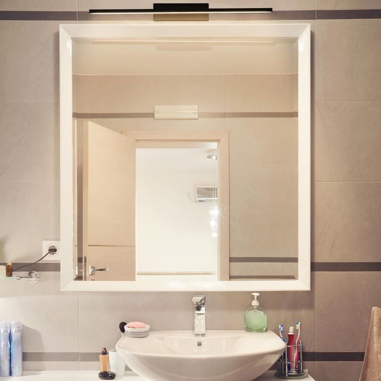 Picture of TEKLED Picture Lights for Wall | Modern Bathroom Vanity Mirror LED Light | 12W 4000K Cool White Energy Saving | IP44 Waterproof Over Mirror Lamp for Makeup & Picture Frames | Black [Energy Class G]