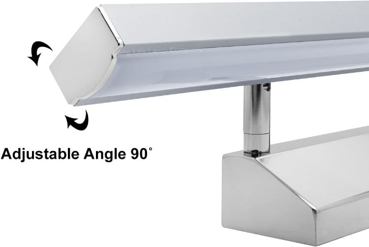 Picture of Long Life Lamp Company Adjustable LED Bathroom Mirror Light Pull Cord Switch Cool White 7w 6500k Chrome and Frosted ML16