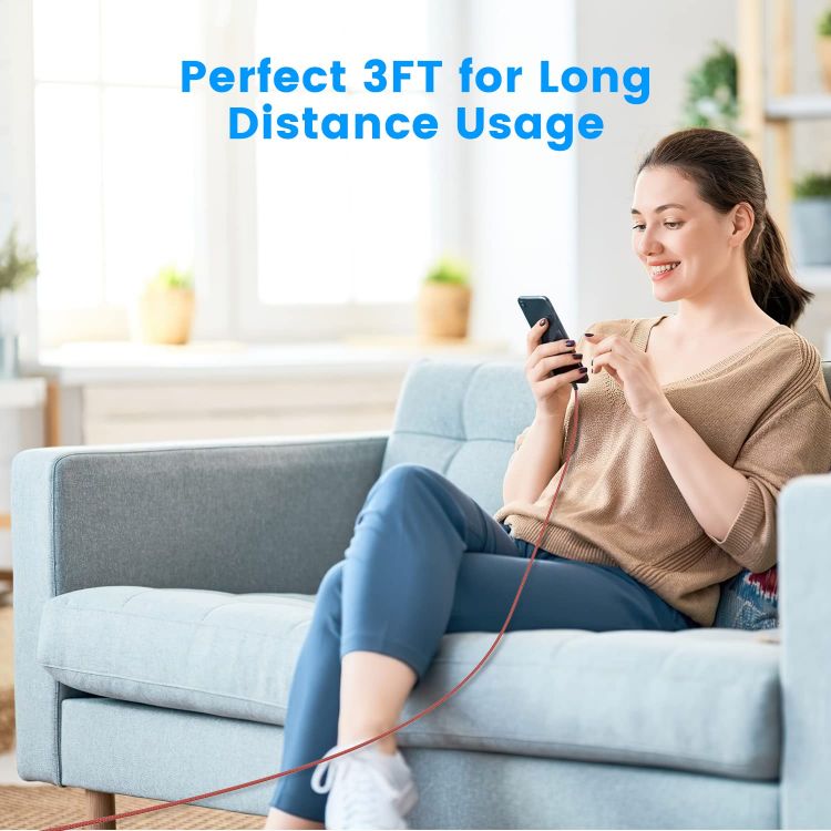 Picture of Ofuca iPhone Charger Cable 3Pack 1M/3FT MFi Certified iPhone Charger Fast Charge Lightning Cable to USB A Compatible with iPhone 14 13 12 11 Pro Max Xs Xr X 8 7 6 Plus 5 SE