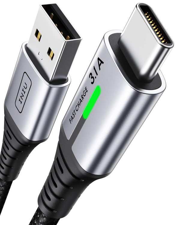 Picture of INIU USB C Charger Cable, 1m 3.1A Type C Cable Fast Charging, Braided USB A to USBC Phone Charger Cable USBC for iPhone 17 Pro Max Samsung Galaxy S25 S24 Ultra Huawei P9 Pixel 10 9 Pro iPad PS5 etc.