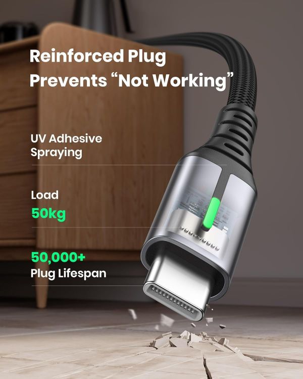 Picture of INIU USB C Charger Cable, 1m 3.1A Type C Cable Fast Charging, Braided USB A to USBC Phone Charger Cable USBC for iPhone 17 Pro Max Samsung Galaxy S25 S24 Ultra Huawei P9 Pixel 10 9 Pro iPad PS5 etc.