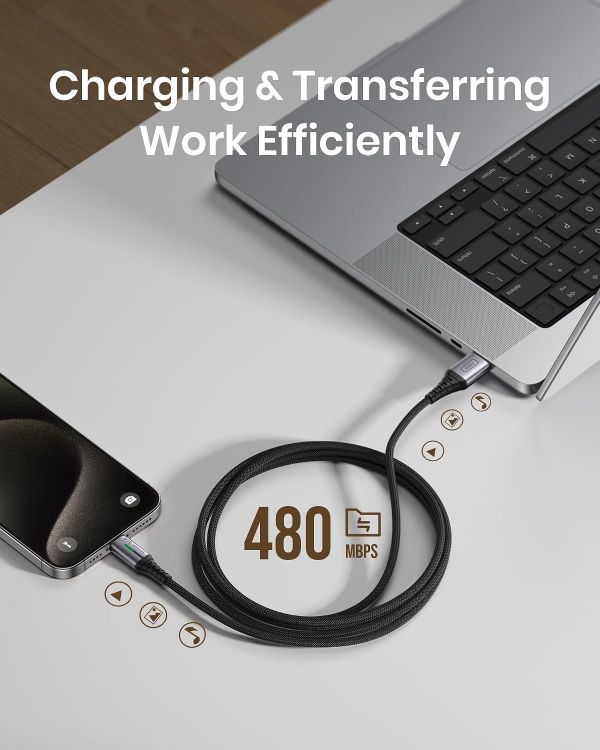 Picture of INIU USB C Charger Cable, 1m 3.1A Type C Cable Fast Charging, Braided USB A to USBC Phone Charger Cable USBC for iPhone 17 Pro Max Samsung Galaxy S25 S24 Ultra Huawei P9 Pixel 10 9 Pro iPad PS5 etc.
