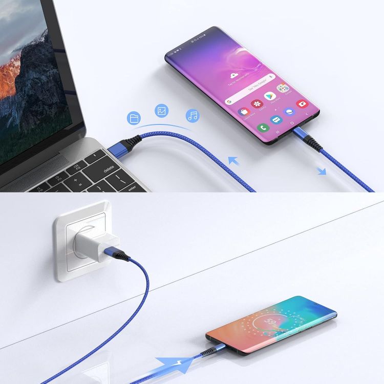 Picture of USB C Charger Cable,3Pack 1M Type C Charger Fast Charging USB to USB C Cable Compatible with iPhone 15,Samsung Galaxy S23/S22/S21/S20,Note 10/9/8,Huawei,HTC,LG,Moto,Google Pixel,Etc